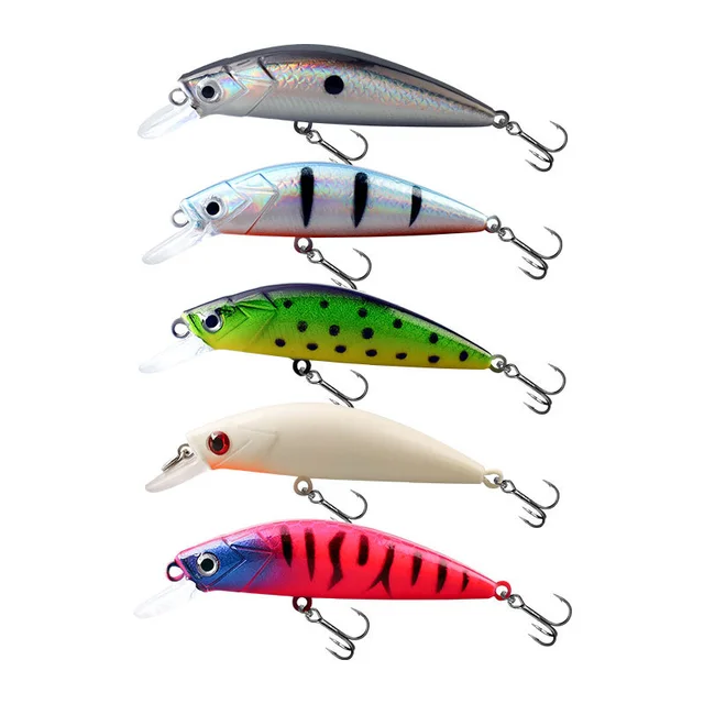 TAIYU 5 szt./pudełko Przynęta Wędkarska 50mm 6.3g Świecąca Przynęta Minnow Wolno Tonąca Przynęta Dalekiego Zasięgu Realistyczna Sztuczna Twarda Przynęta