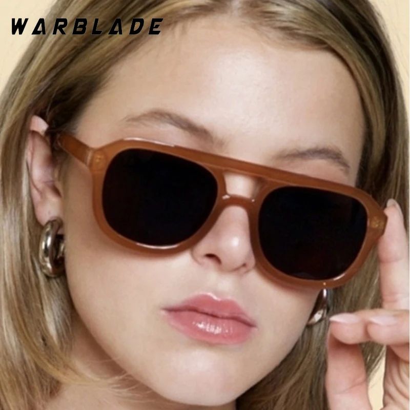 

Classic Square Pilot Sunglasses Woman Vintage Punk Double Bridge Design Sun Glasses Female Summer Traveling Shades UV400 Lentes