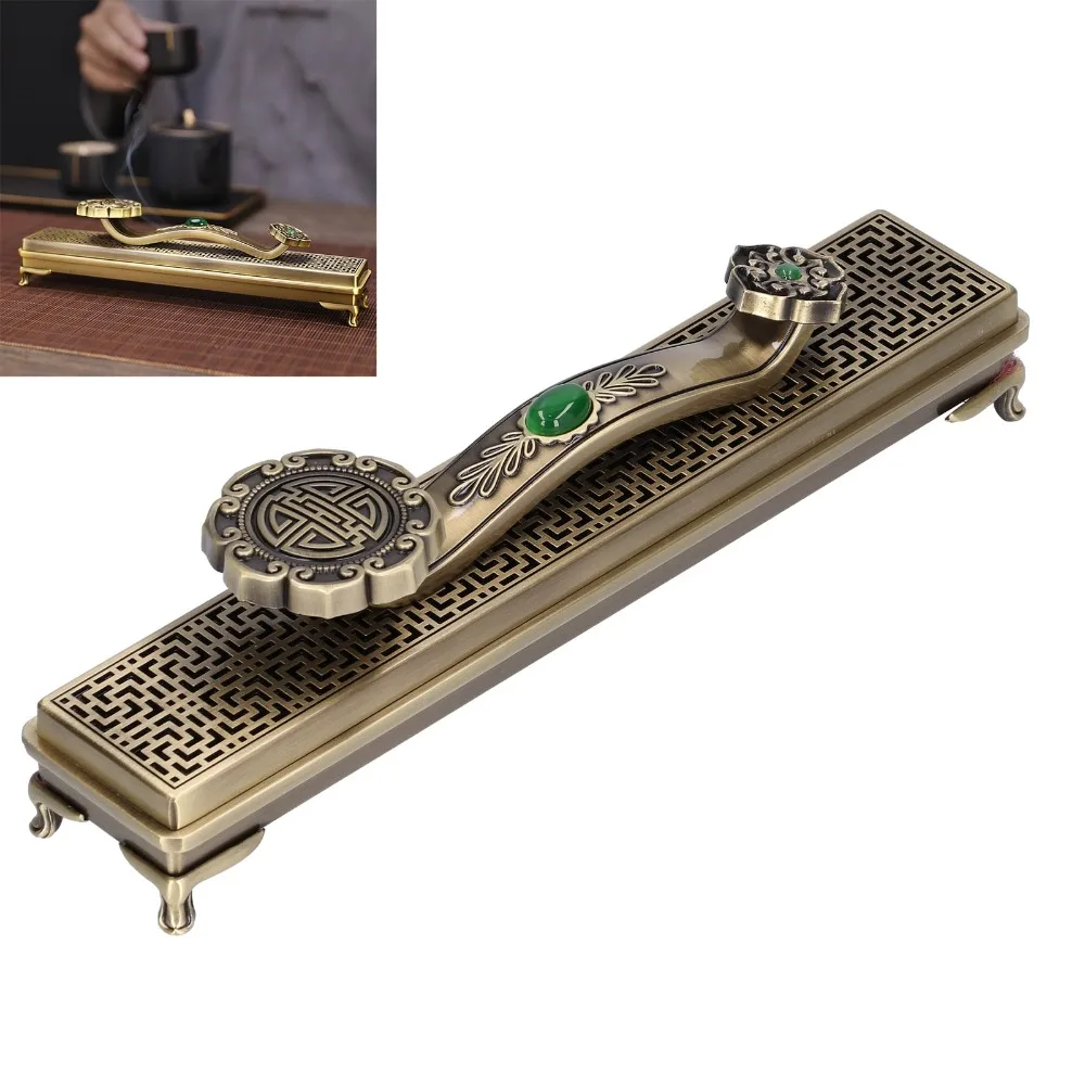 Alloy material Incense Burner Ruyi appearance Beast foot base Stick Incense Holder Antique retro style Swastika carved pattern