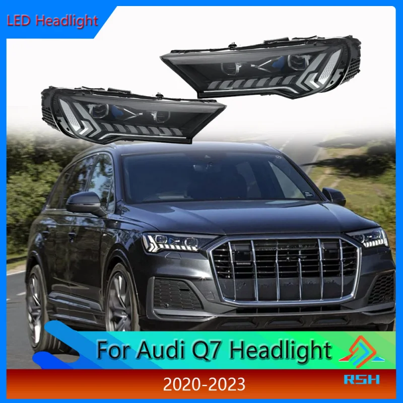 For Audi Q7 Headlight Assembly 2020-2023 Models Modified With High-End Matrix LED DRL Sequential Turn Signals And Projector Lens