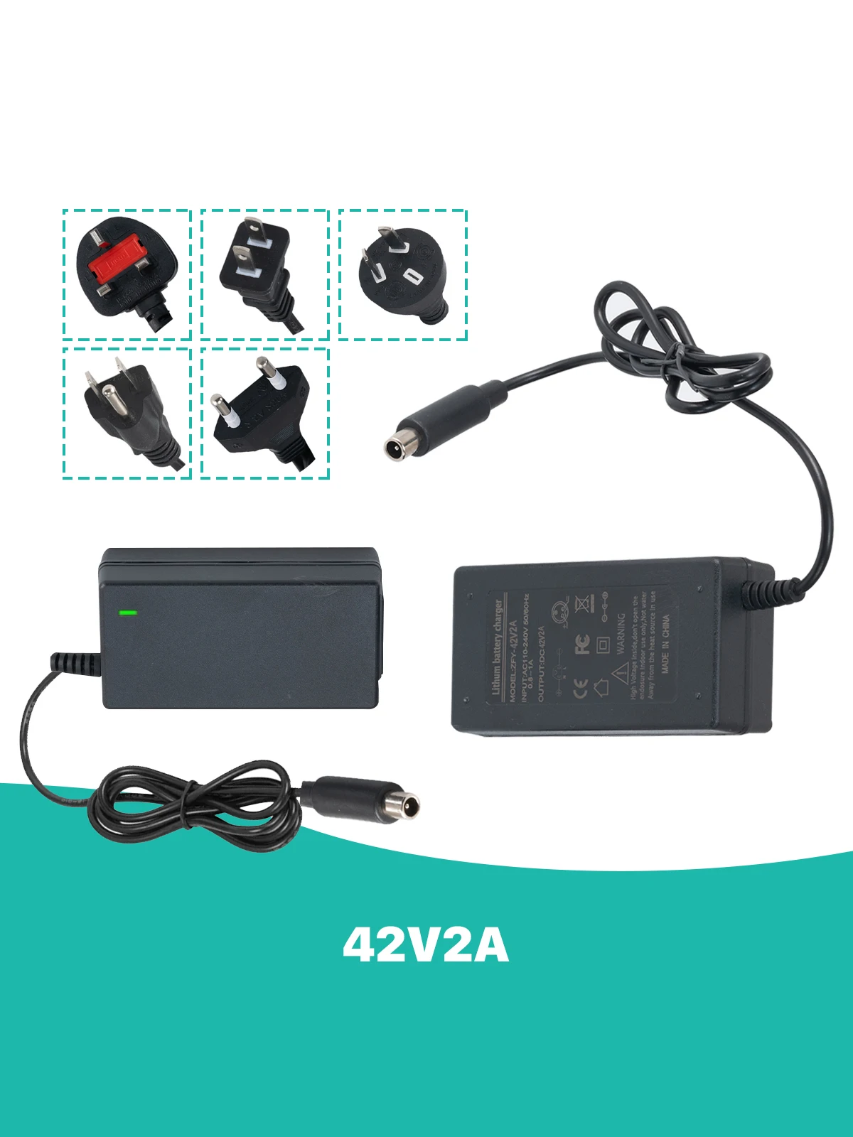 42V 2A Adapter Ersatz für Segway Ninebot Ladegerät Xiaomi M365, Bird, Lime, Lime-S, Skip, Spin, Elektroroller-Ladegerät – Detail 2