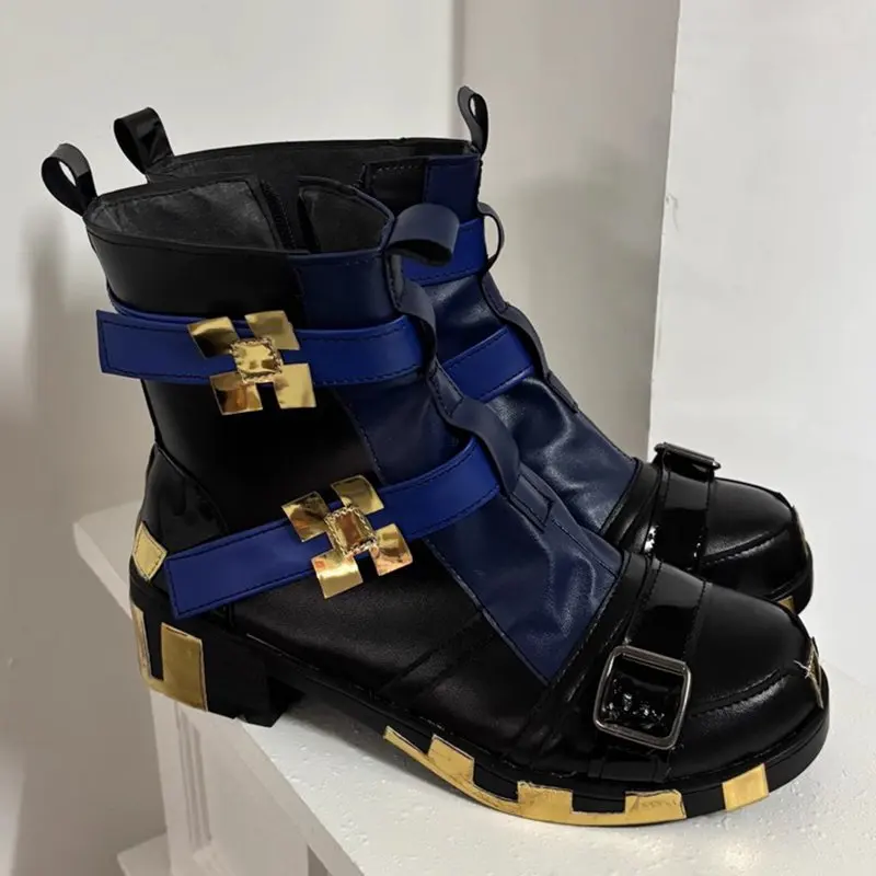 Anime role play kinich cosplay trajes sapatos masculinos adereços de couro do plutônio botas para halloween carnaval festa natal personalizado