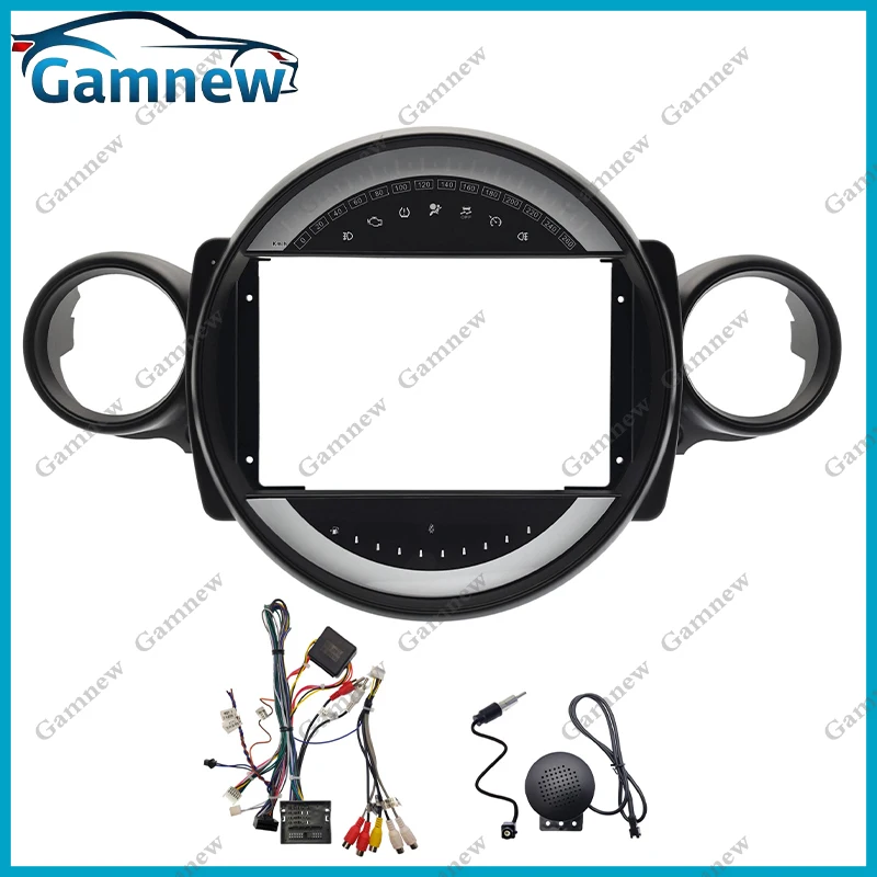 9 Inch Car Frame Fascia Adapter Canbus Box Decoder Android Radio Dash Panel Kit For Mini Cabrio Clubman Coupe Hatch Roadst 2007+