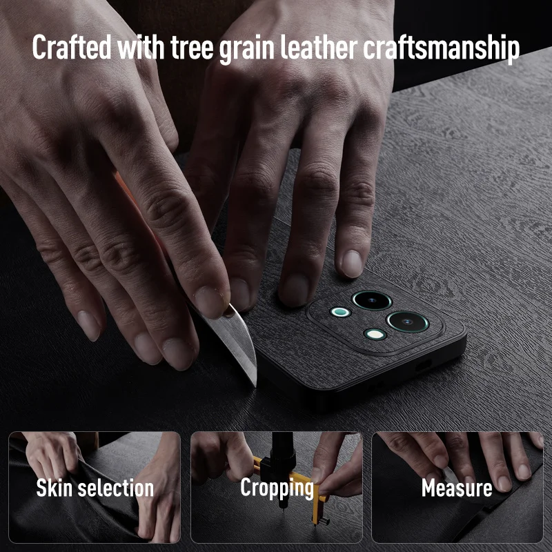 For Vivo S19 S18 S17 S16 S15 S12 S10 S9 Pro E 5G Phone Case, Business High-end Tree Grain Leather Texture Silicone Cover