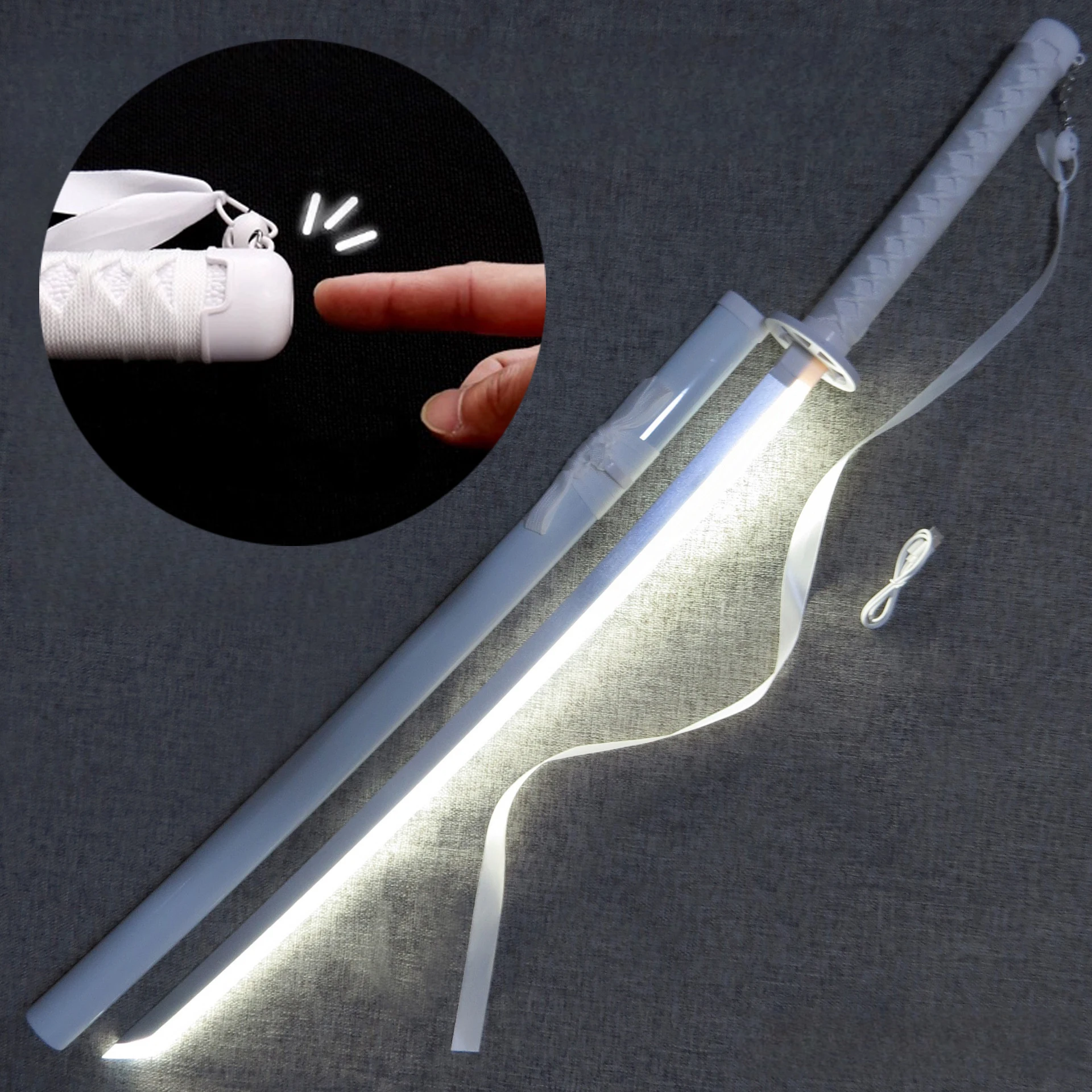 NONE 104 cm Anime Bleach Katana Kuchiki Rukia Schwert Cosplay Prop Holz Ninja Messer Echte Größe Japanische Katana Samurai Säbel Kind spielzeug 10