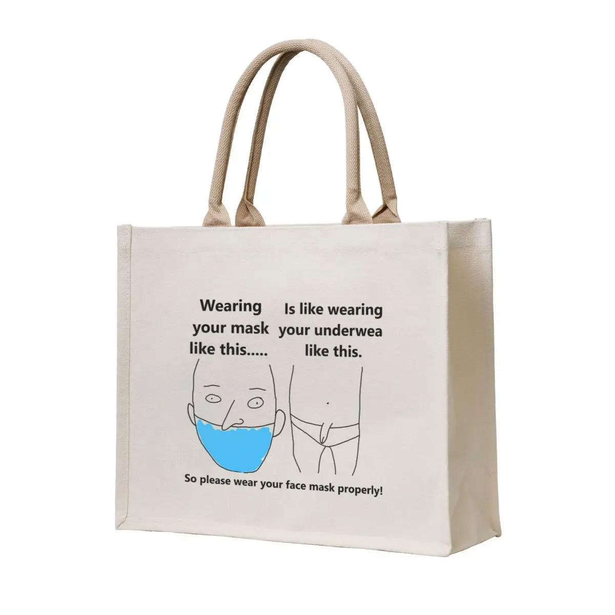 

Wear your mask properly meme Tote Bag tote bag canvas shopping bag Portable shopping