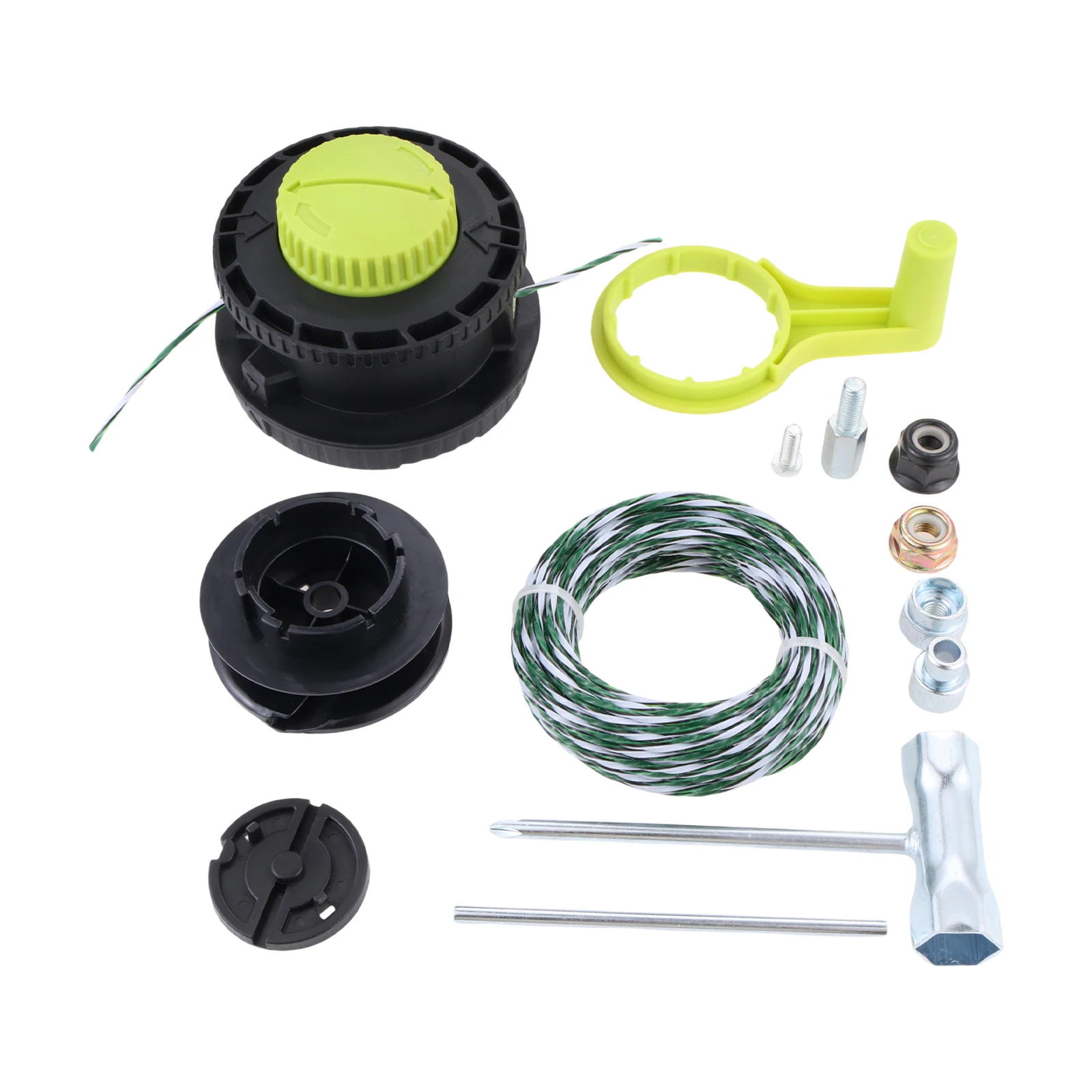 String Trimmer Head 314608005 for Ryobi Reel Easy + Bump Feed Trimmer Straight Shaft RY15526 RY15527 RY15529 & Install Hardware