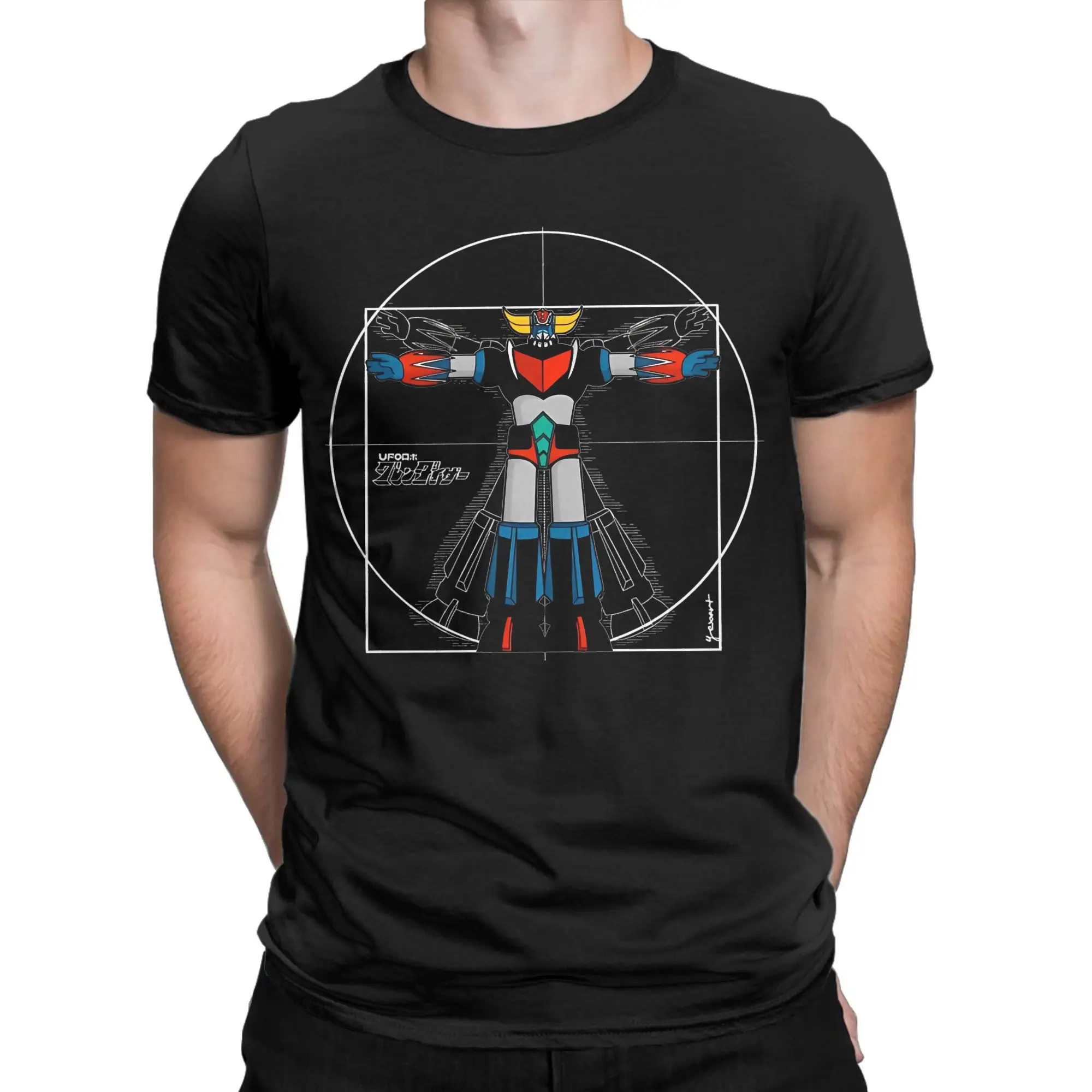 Vitru, camisetas para hombres y mujeres, camiseta de ocio de Anime Goldorak de Mazinger Z, camiseta de manga corta con cuello redondo, camisetas de algodón puro 4XL 5XL