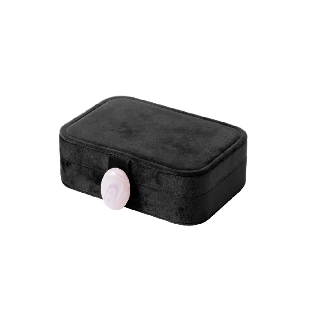 

Large Capacity Velvet Jewelry Box Stone Multi-compartment Necklace Storage Box Exquisite Solid Color Jewelry Organizer Case