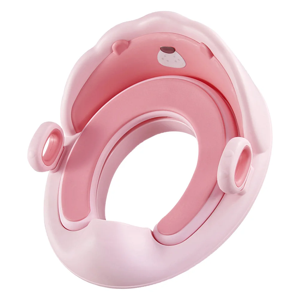 Kindertoilette, süßes Löwen-Design, Kirschblüten-Rosa, weiche TPE-Polsterung, rutschfeste Basis, tragbarer Töpfchentrainingssitz für