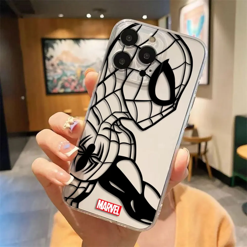 

Marvel Face Iron Spider Man Venom Logo Clear Phone Case For MOTO G9 PLAY PLUS G22 G32 G30 G52 G60 G60S G71 G72 G73 EDGE 40 Case
