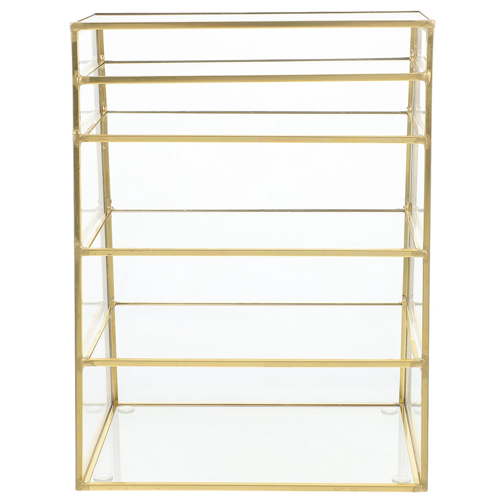

1Pcs Multilayer Makeup Organizer Transparent Glass Storage Rack Desktop Rack Lipstick Holder Pressed Powder Shelf