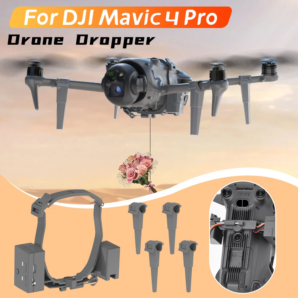 

For DJI M-avic 4 Pro Payload Airdrop System with Landing Gear Drone Deliver Tool Type-C Rechargeable Wedding Ring Gift Transport