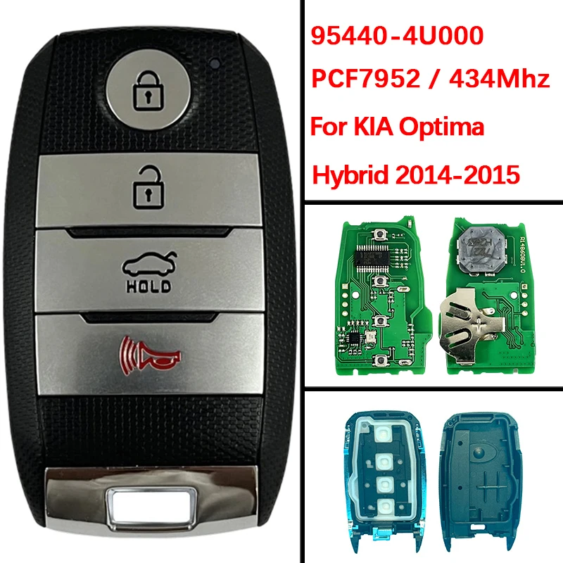 

CN051118 Послепродажный 4-кнопочный смарт-брелок PCF7952 434 МГц гибридный пульт дистанционного управления SY5XMFNA433 95440-4U000 95440-2T500 для Kia Optima