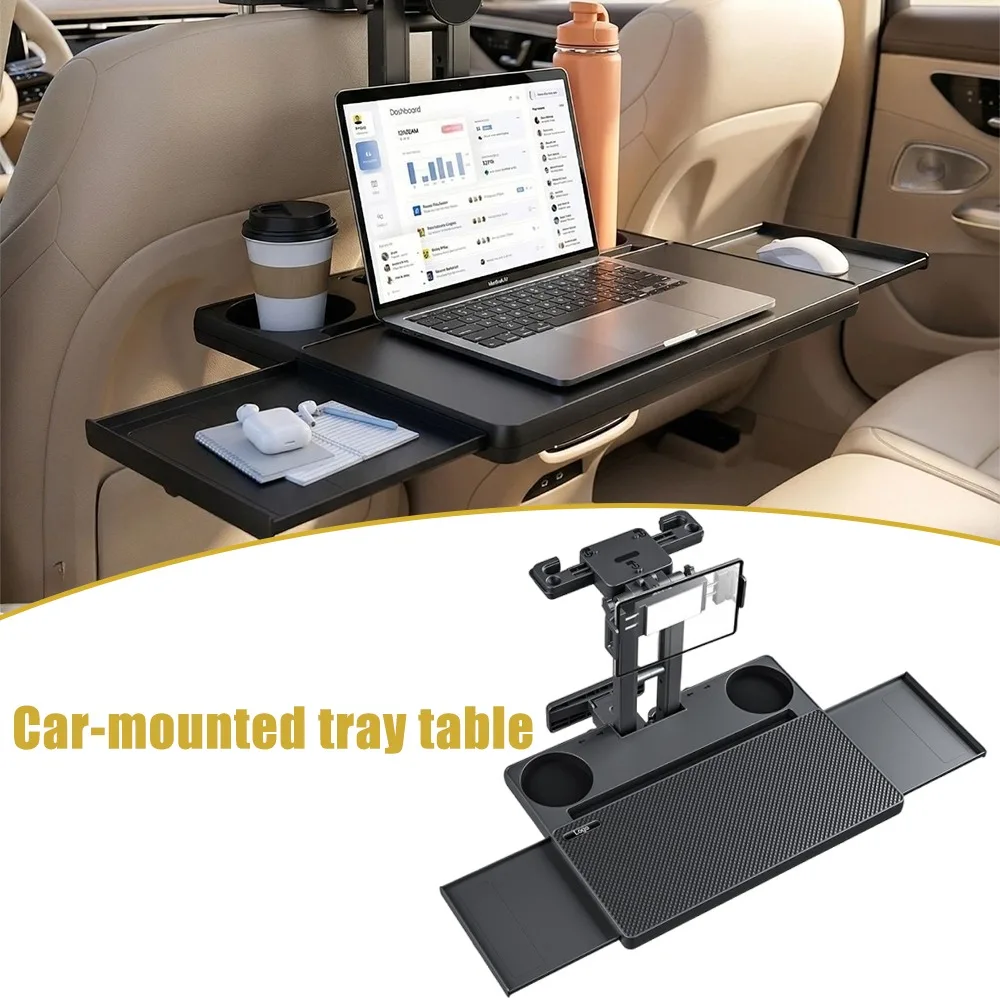 Car Rear Seat Foldable Tray Table Multifunctional Laptop Desk for Eating Writing Travel Camping Road Trip Auto Interior