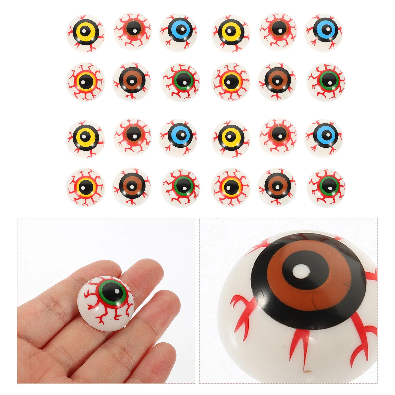 Toys Halloween Eyes Eyeballs Bounce Decor Prizes Colorful Semicircle Scary Pong Plastic