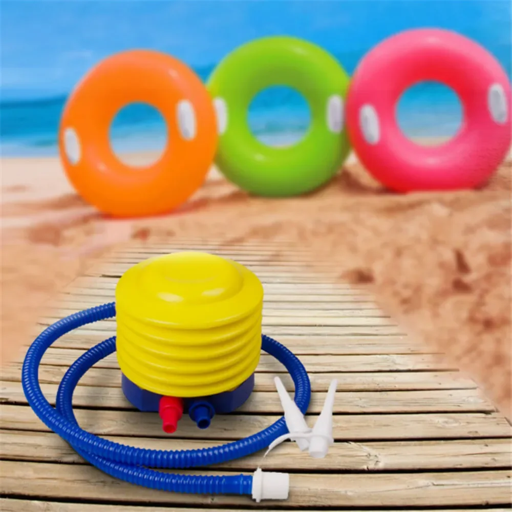 Bomba de inflado de aire manual para colchón de acampada, bomba de pie inflable portátil de 4 pulgadas, globo de natación, anillo de natación, bomba