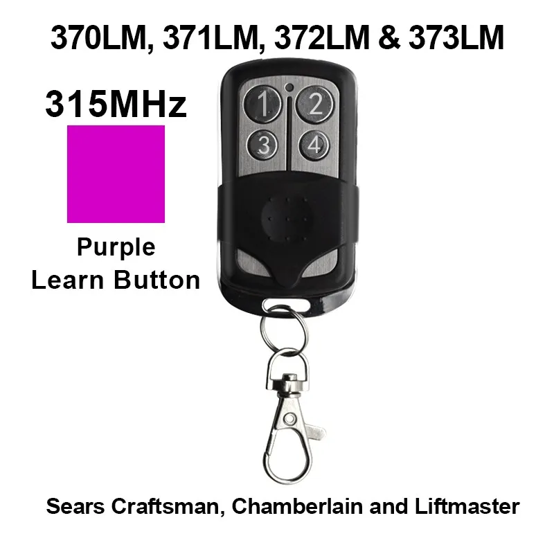 Sears Craftsman 370LM 371LM 372LM 373LM 374LM Garage Remote Control 139.53753 315MHZ Purple button Gate Door Opener
