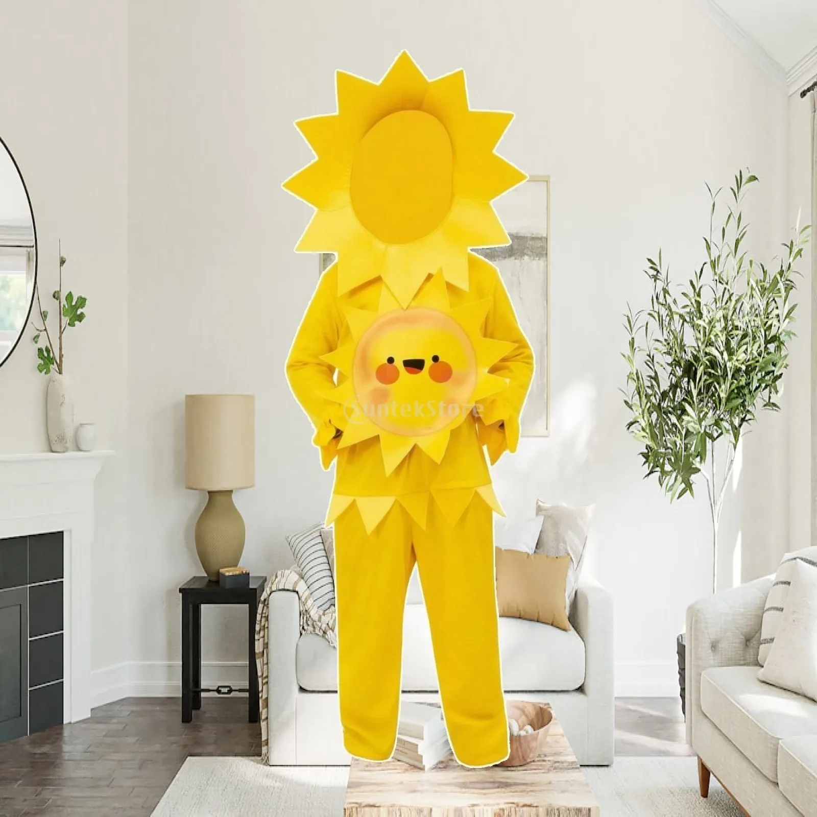 Sun-Blossom Costume Eye-Catching Sun Costume Sun-Blossom Headpiece Multi-Layered Flower Headpiece Coordinated for Children