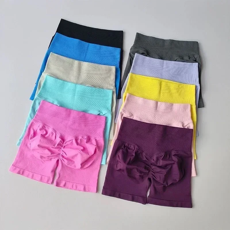 Sports Shorts Low Ribbed Band Yoga Shorts Seamless Scrunch Bum Workout Gym Shorts Booty Stretch Fitness Clothes Running Shorts image 2