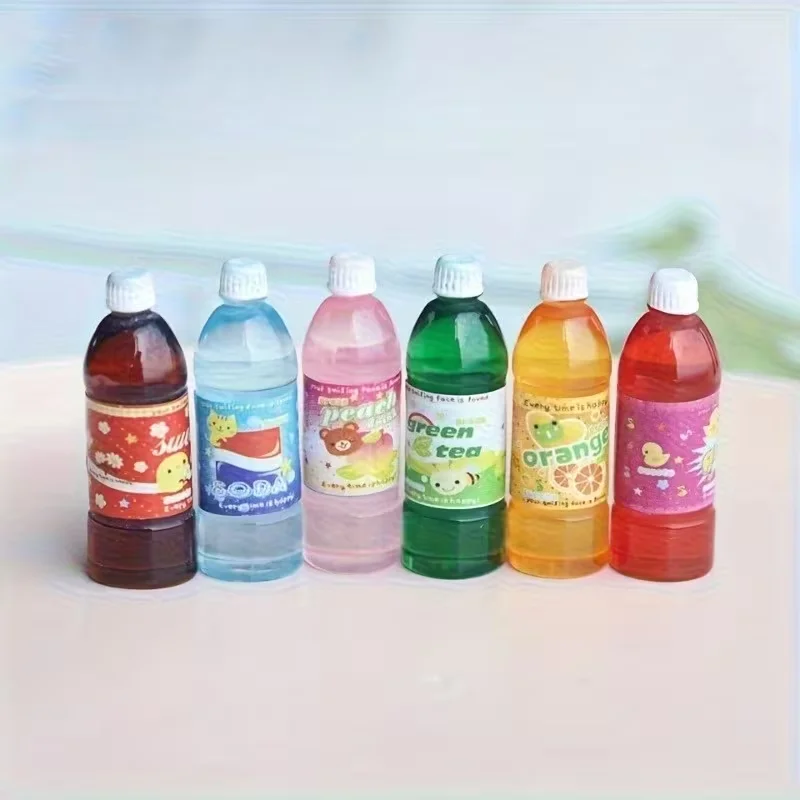6/12/18pcs Random Color Mini Soda Beverage Bottle Set, Resin Material Exquisite And Compact Simulation, Suitable Dollhouse Decor