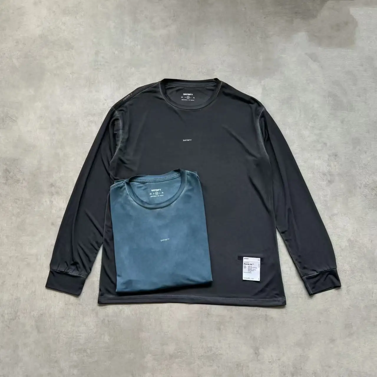 Outdoor Running Long Sleeve T-Shirt Quick Dry Rustic Dyeing Men's Women's Lightweight Base Shirt Breathable Functionality