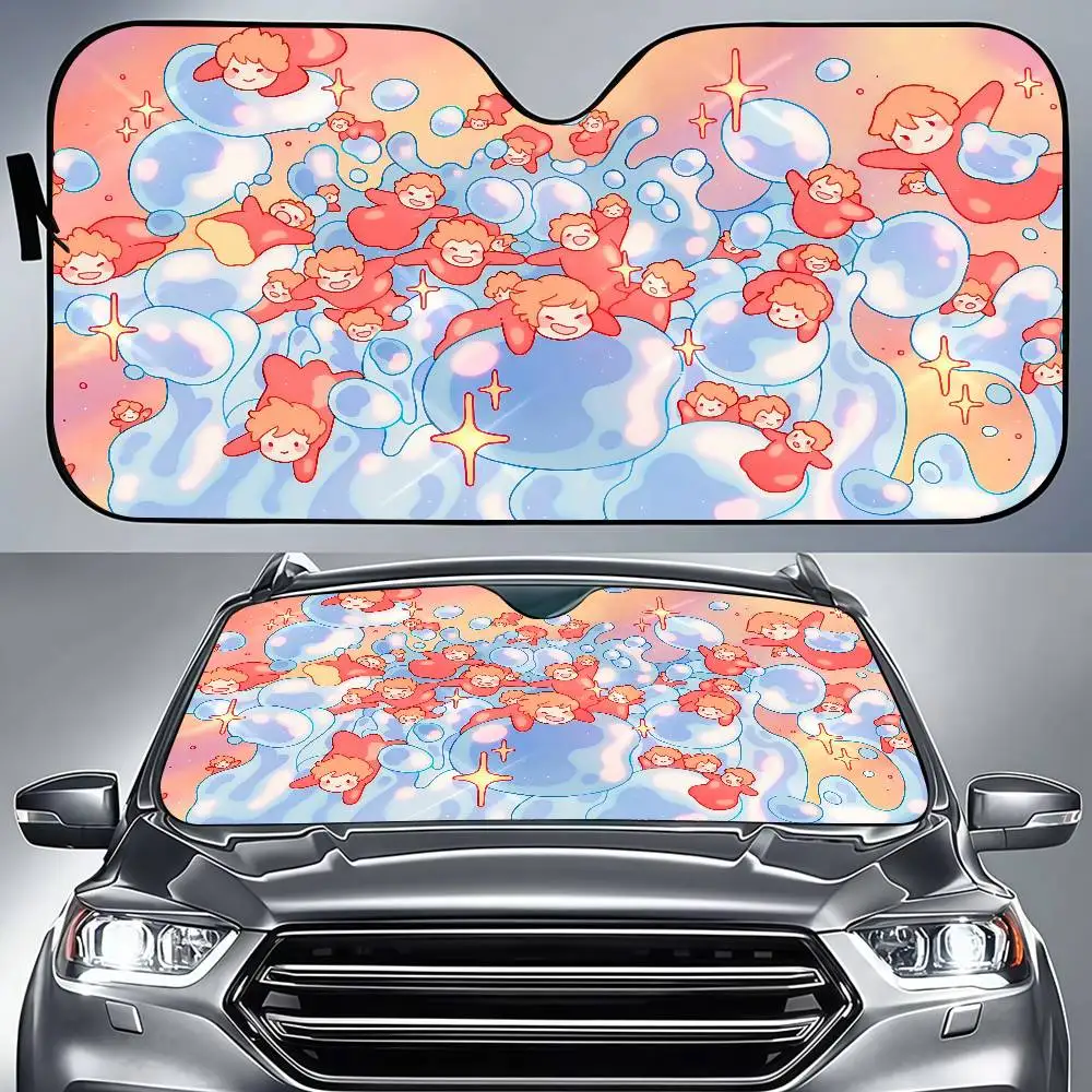 

Cute Ponyo Car Decor Window Cover For Cars Trucks And SUV Windshield Sun Shade Gift For Her Or Him