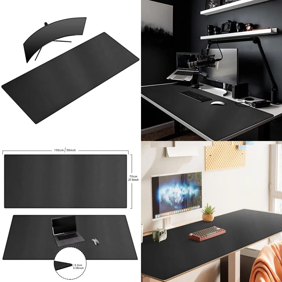 59" x 27.5" Desk Mat for Home Office, Large PU Leather Desk Pad Blotter, Waterproof Keyboard Mat Cover, Extended Writing Mouse