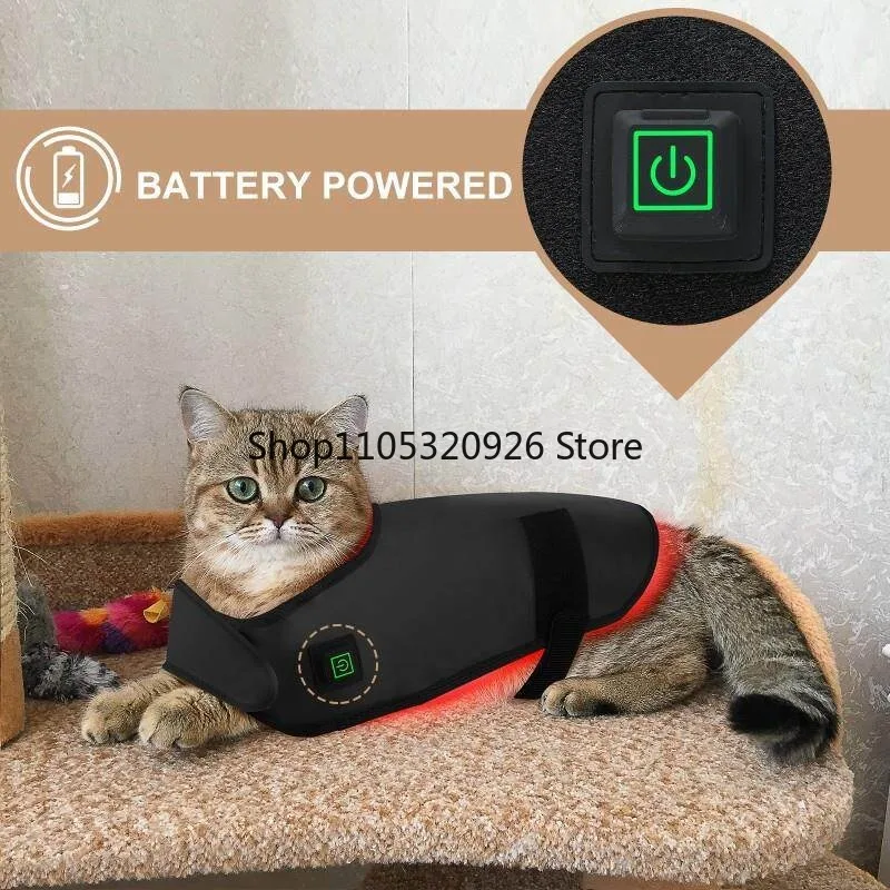 Size S Infrared Red Light Therapy Wrap for Pet Back Abdomen Pain Relief Fracture Recovery Portable Timing