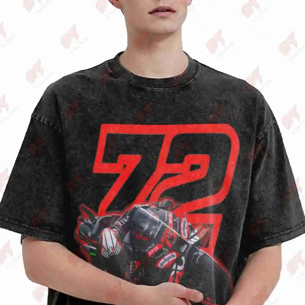 Marco Bezzecchi 72 Racing Vintage Washed Tee Pure Cotton T-Shirt