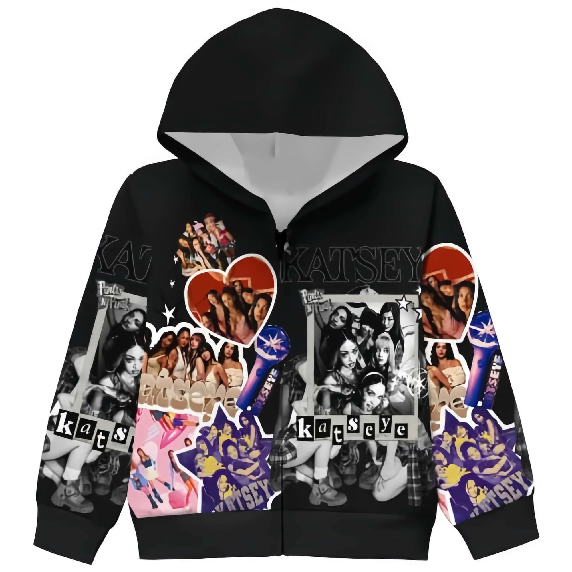 KATSEYE Zip Up Jacket Music Album Graphic Hoodie 3D Full Print Pop Hoodies 2026 Autumn/Winter Men Women Sports Warm Hoodie Y2K