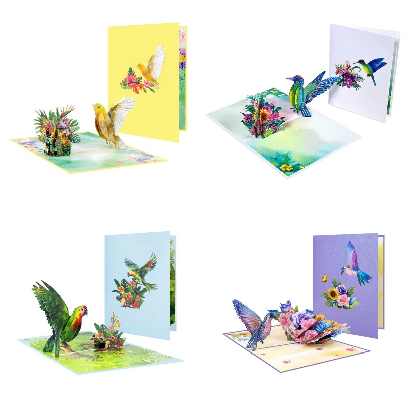 

New 3D Pop Up Bird Greeting Card Handmade Paper Card for Birthday, Christmas, Valentine’s Day, Anniversary & Special Occasions