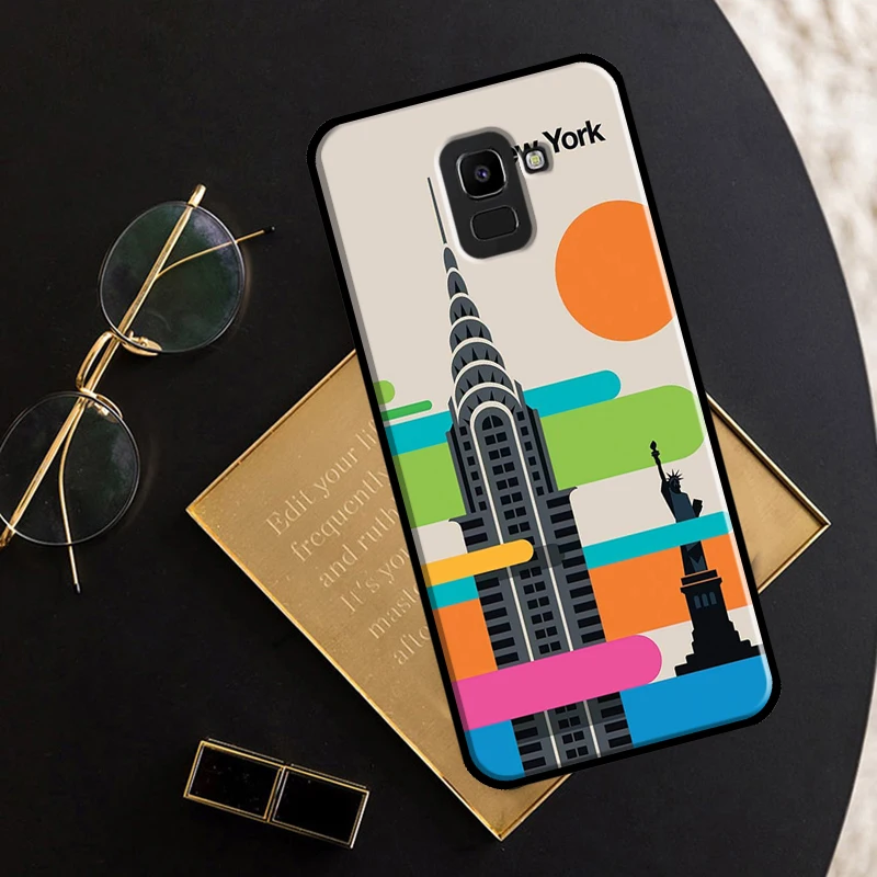 London Roma New York Countries Art Phone Case For Samsung J1 J3 J5 J7 2016 A3 A5 2017 J8 A6 A7 A8 A9 2018 J4 J6 Plus Cover