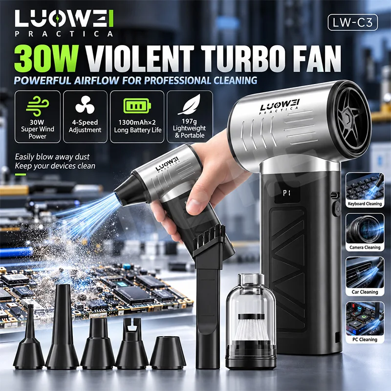 LUOWEI LW C3 30W Rechargeable Air Blower Portable Handheld Dust Remover For Smartphone Repair And Electronics Cleaning Tools