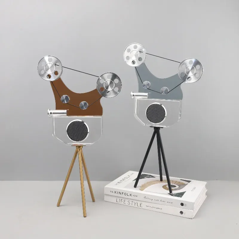 Modern simple crystal geometric phonograph projector ornament living room entrance bedroom study soft decoration home