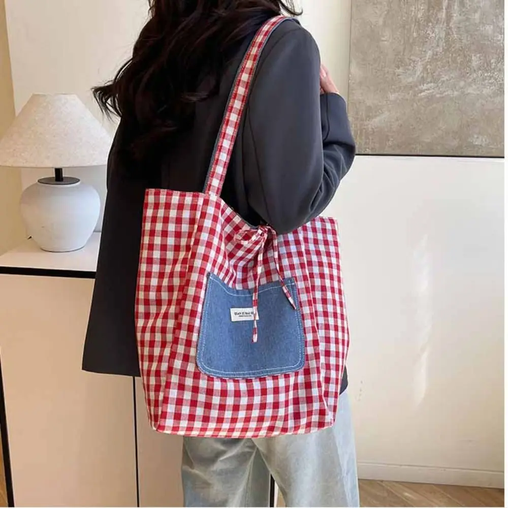 

Тканевая двусторонняя клетчатая сумка с рисунком собаки, джинсовая сумка на плечо в стиле ретро, большая вместительная сумка-мессенджер в корейском стиле в богемном стиле, дорожная сумка