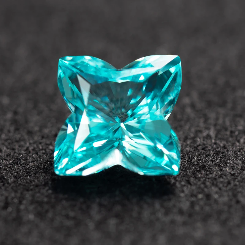 Lab Grown Sapphire Paraiba quincunx Size 8x8mm VVS1 Charms Diy Advanced Jewelry Making Materials Selectable AGL Certificate