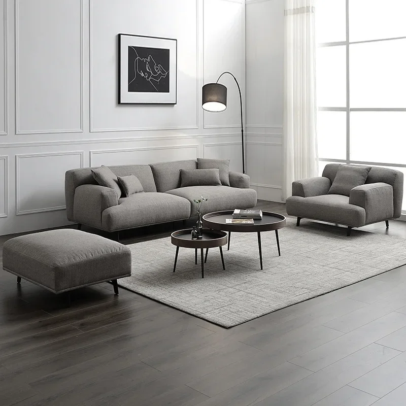 Dark Grey Washable Sofa Set Waiting Room Area 3 Seater Sofas Living Room