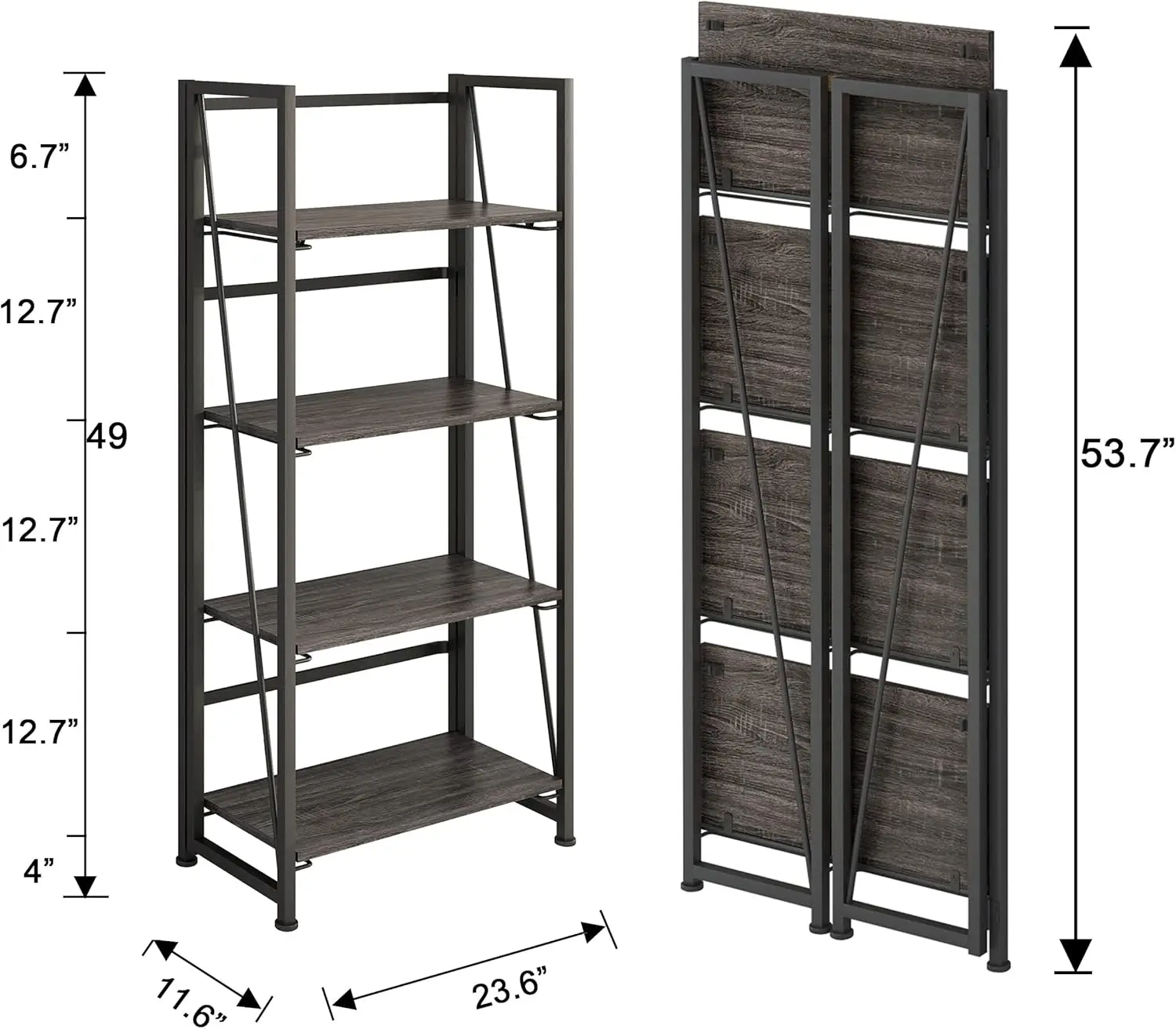 Bookshelf Storage Shelves 4 Tiers Vintage Plant Flower Stand Storage Rack Shelves Bookcase