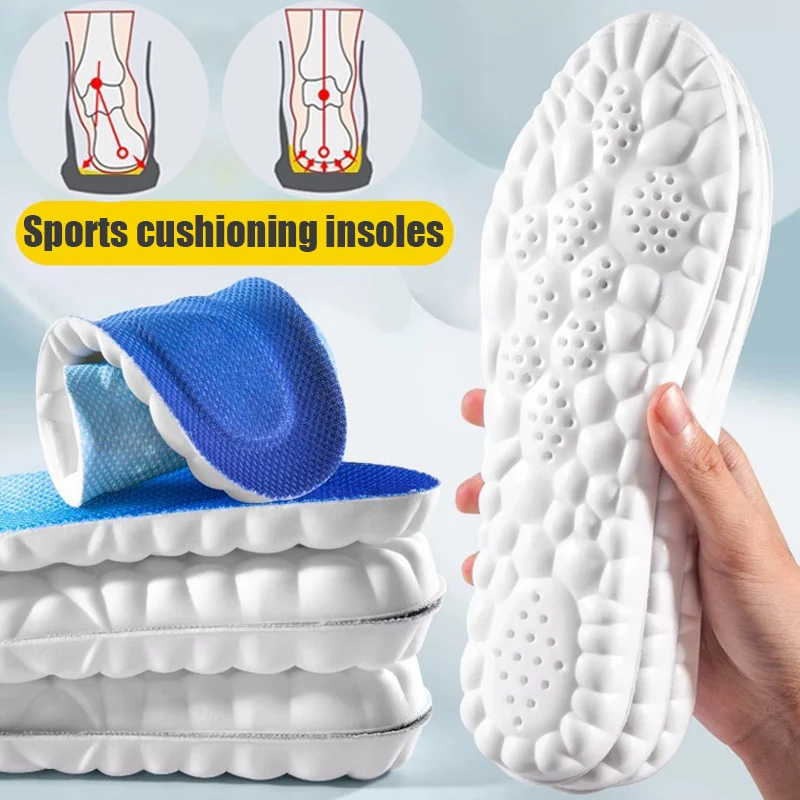 4D Cloud Technologie Sport Inlegzolen Voor Schoenen Pu Zool Zachte Ademend Schokabsorptie Kussen Running Orthopedische Zorg Inlegzolen