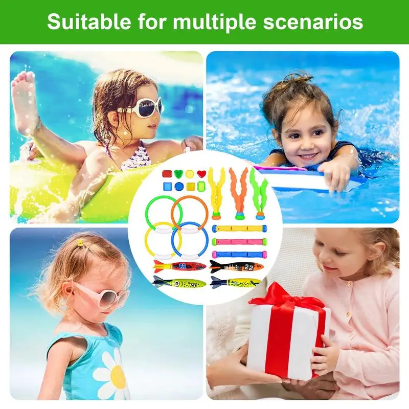 Pool Sinking Toys 22PCS Summer Diving Pool Swimming Toys Summer Toys Pool Games Party Toys Vibrant Swimming Pool Toy For Boys