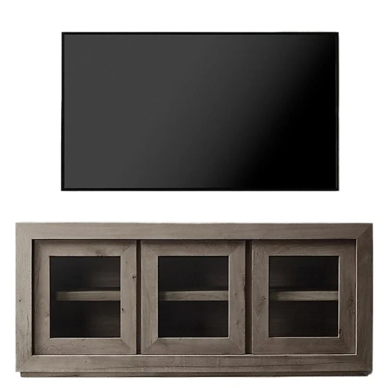 

American country solid wood TV cabinet French retro old locker simple