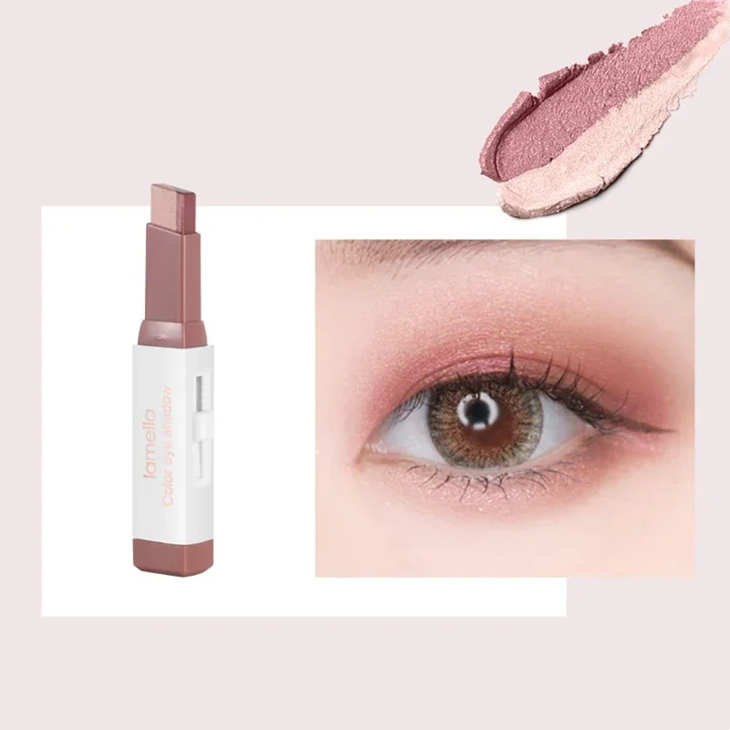 New Diamond Eye Shadow Makeup Waterproof Long Lasting Shiny Glitter Shimmer Lying Two Color Eye Shadow Stick