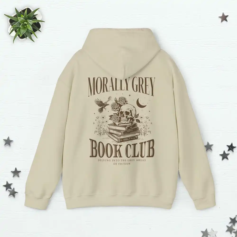 Morally Grey Book Club Hoodie Booktok Merch Bookish Things Smut Hoodie Worm Gifts Unisex Comfort Long Sleeve Y2K Top Streetwear
