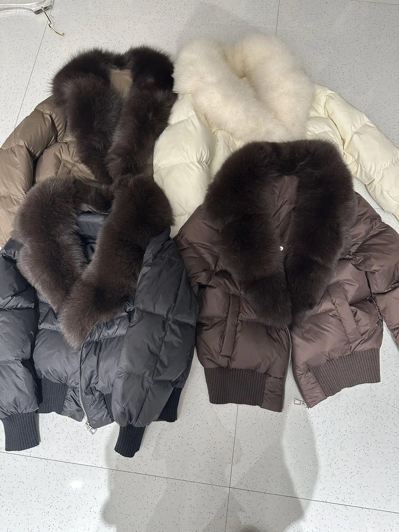 90 blanc canard doudoune hiver femmes réel col de fourrure de renard manteau femme chaud épais matelassé veste fermeture éclair Parker vêtements d'extérieur