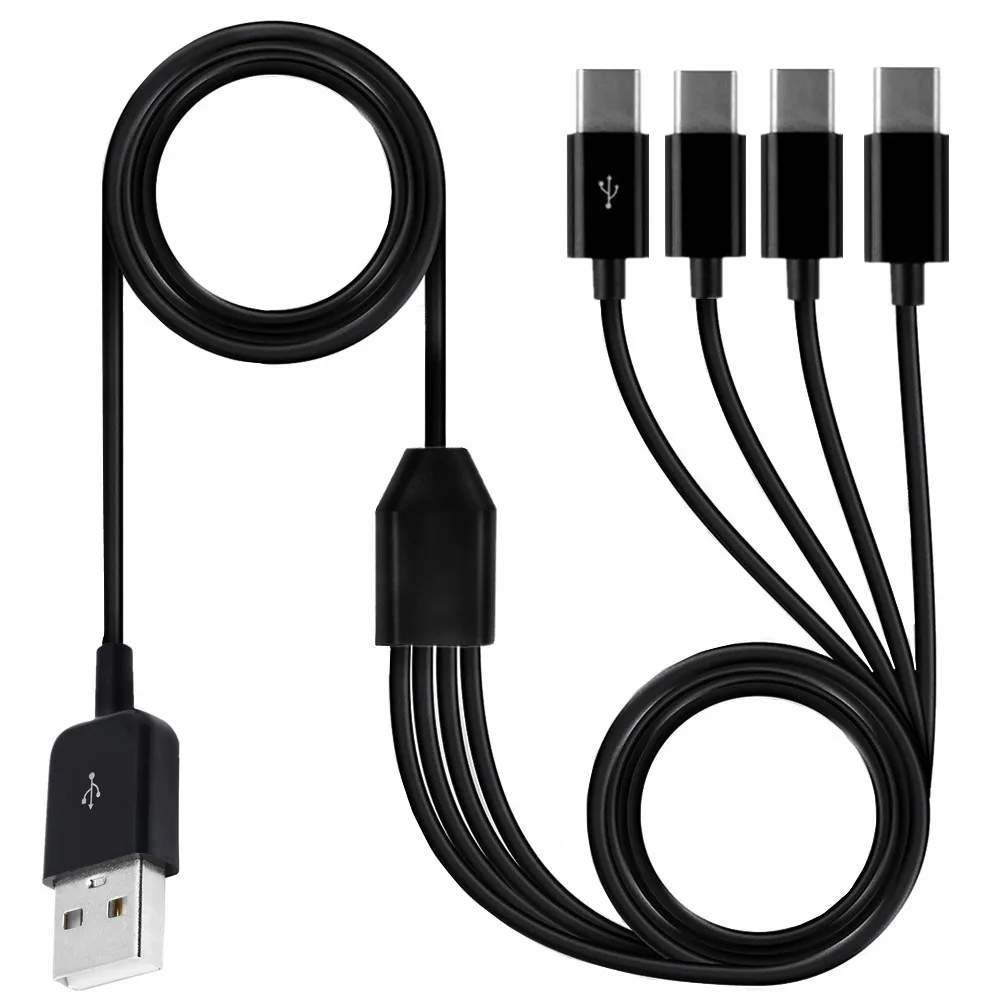 USB 2.0 Type A Male To 2/3/4 Type-c Male Splitter Y Data Sync and Charge Connector Adapter Cable 0.3m 1m 1.5m