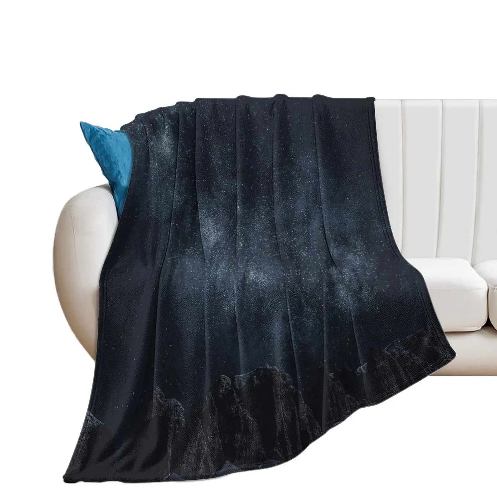 

Mountains with bright stars Throw Blanket Soft Plush Plaid Loose Blankets