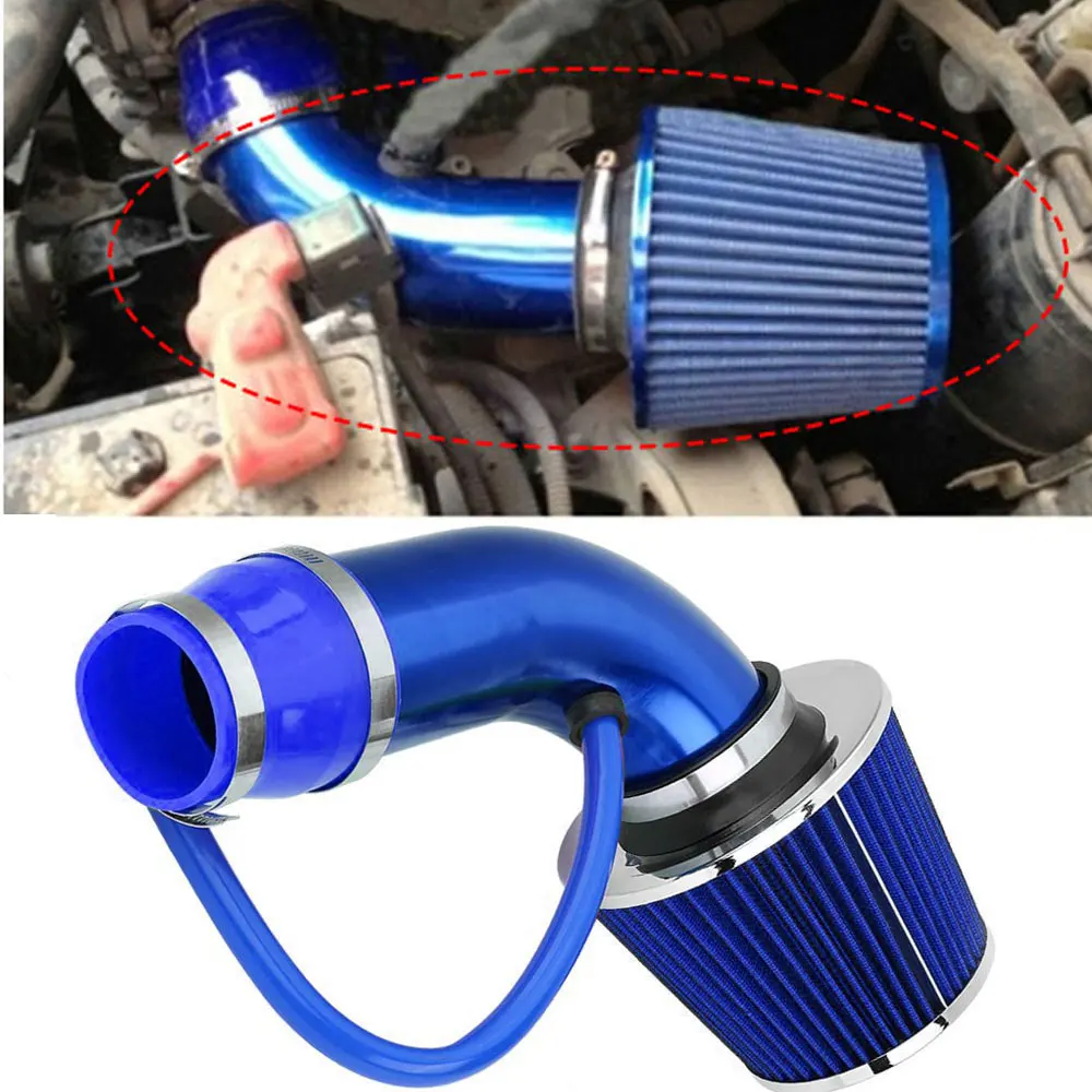 

3'' Inch 76mm Universal Aluminum Car Air Intake Pipe Kit Pipes Cold Air Intake System Duct Tube Kit Air Filter Air Pipe