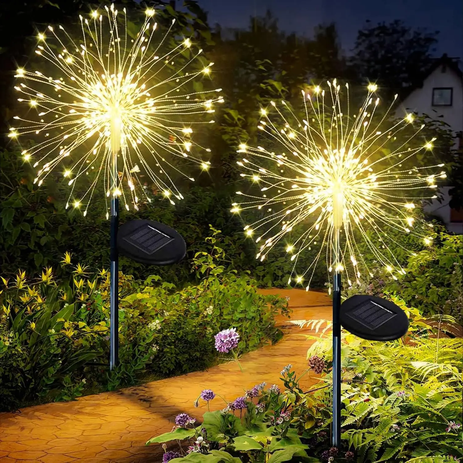 1PC Solar Lights for Outdoor Garden 60/90/200/420LED Dandelion Lighting Stake for Christmas Halloween Lawn Decor