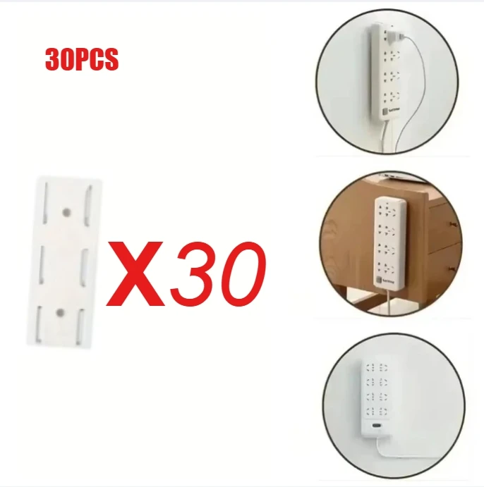 An der Wand montierter, selbstklebender Steckdosenleisten-Fixierer, abnehmbarer Kabel-Organizer, Desktop-Steckdosenhalter für Büro und Zuhause